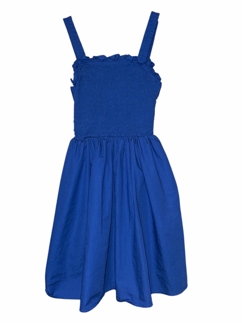 Blue Smocked Strap Kids Dress